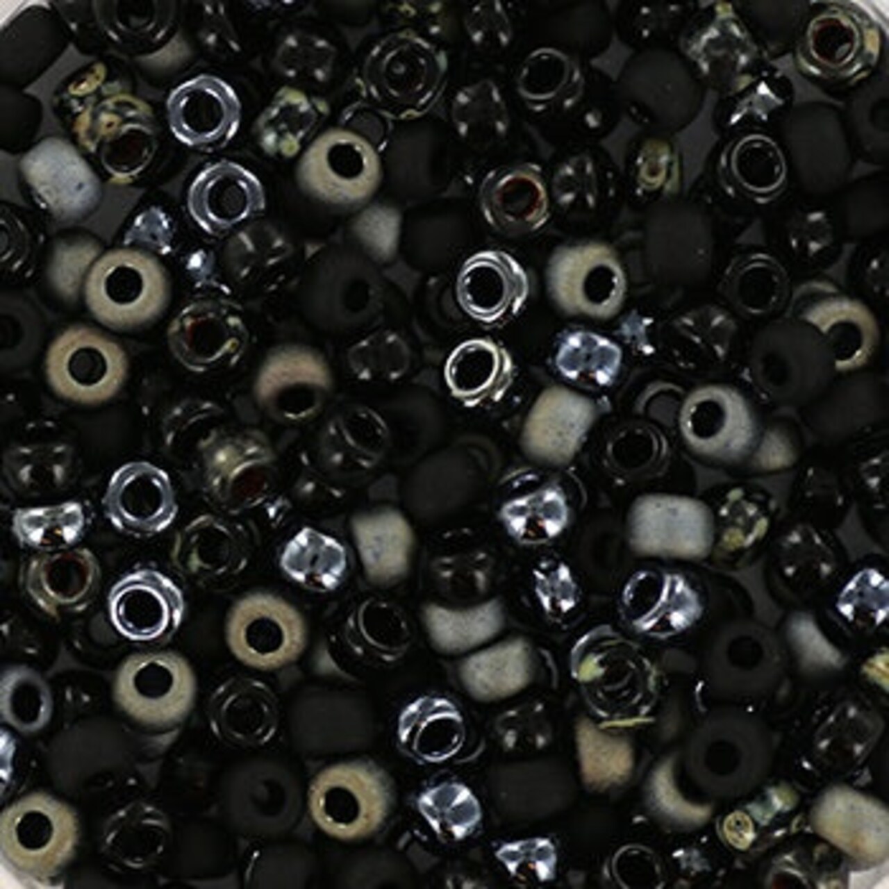 Miyuki 8 Round Seed Bead, Mix - Mysterious Darkness, 22 grams